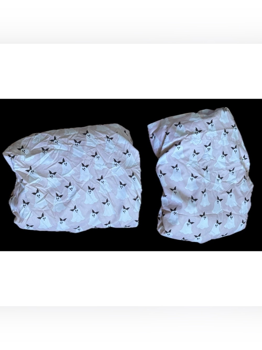 London Kaye Light Pink Ghost Bat King Size Flat And Fitted Sheet Halloween Twee